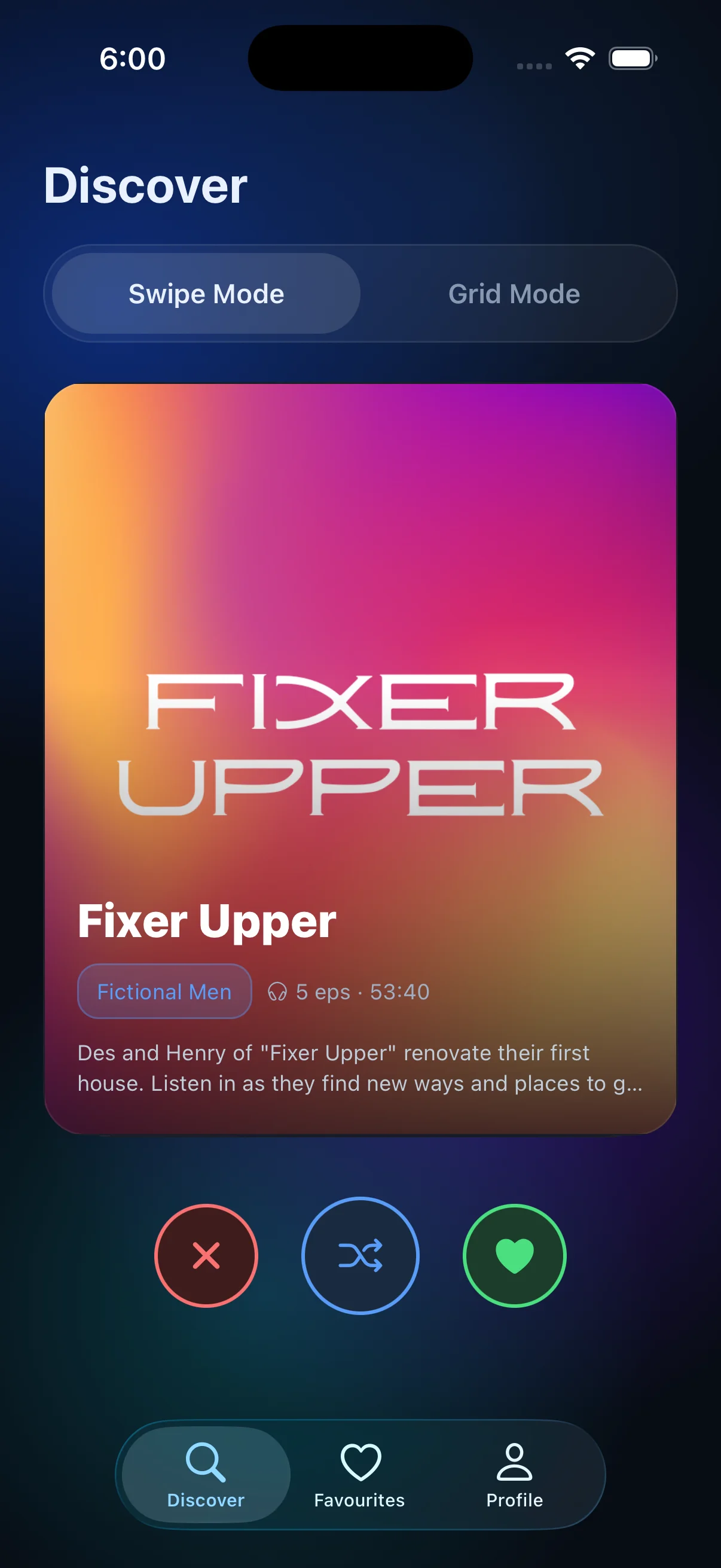 Evara home screen with intimate audio erotica library