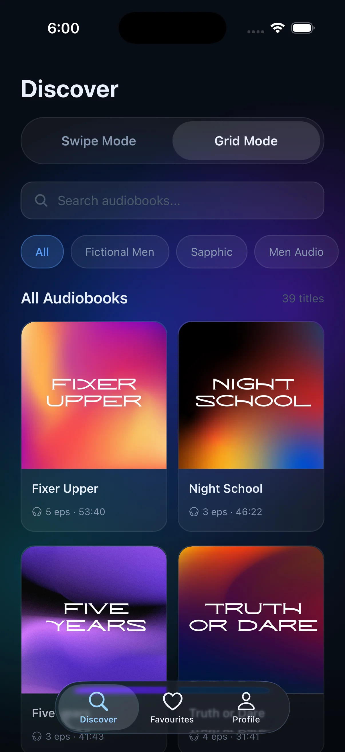 Evara: Swipe-to-discover screen