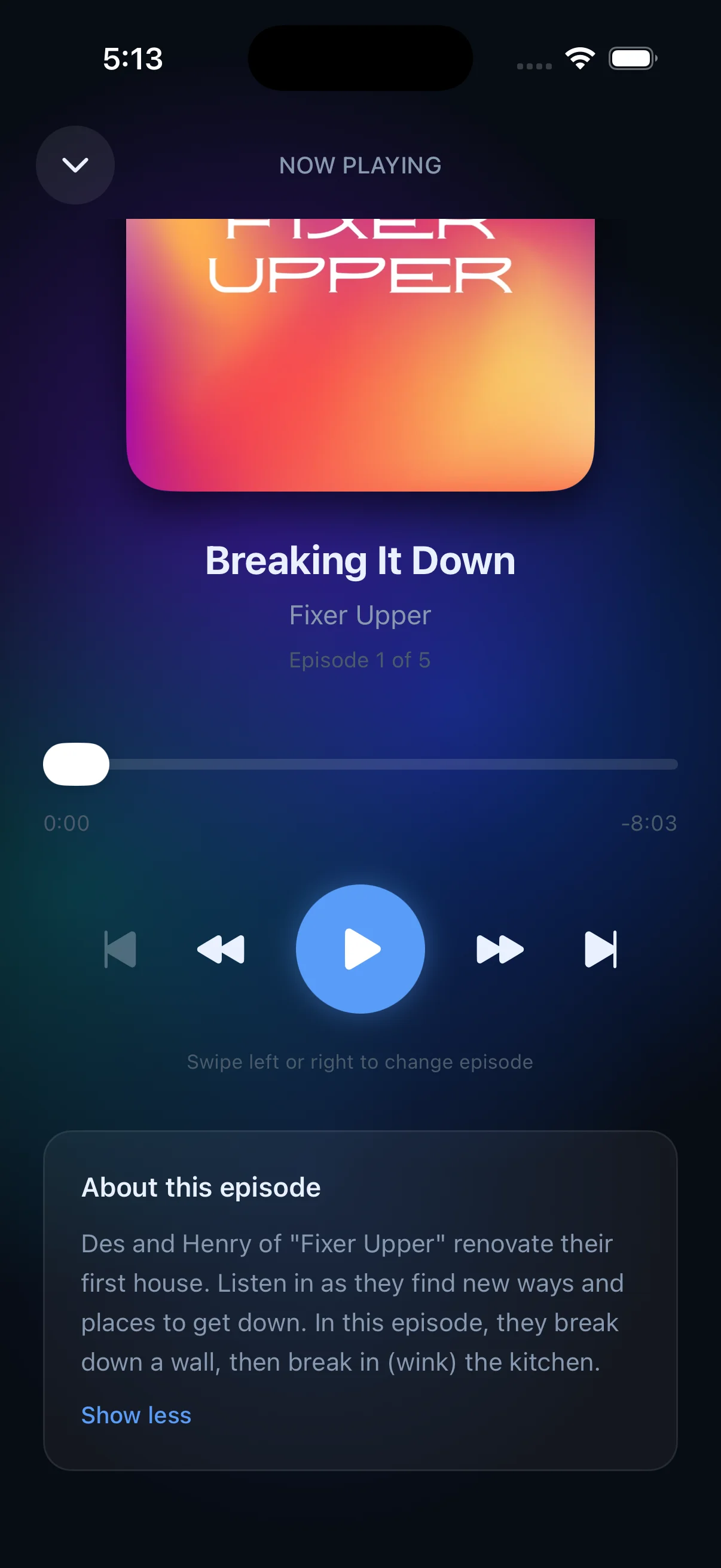Evara: Now Playing screen
