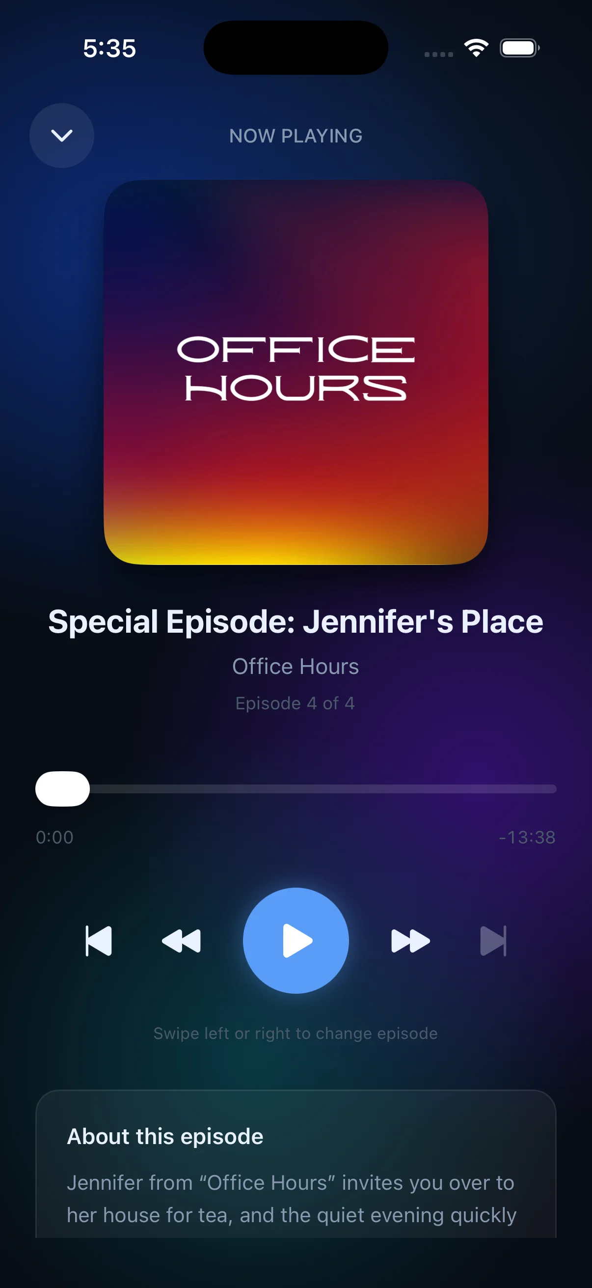 Evara: Library screen